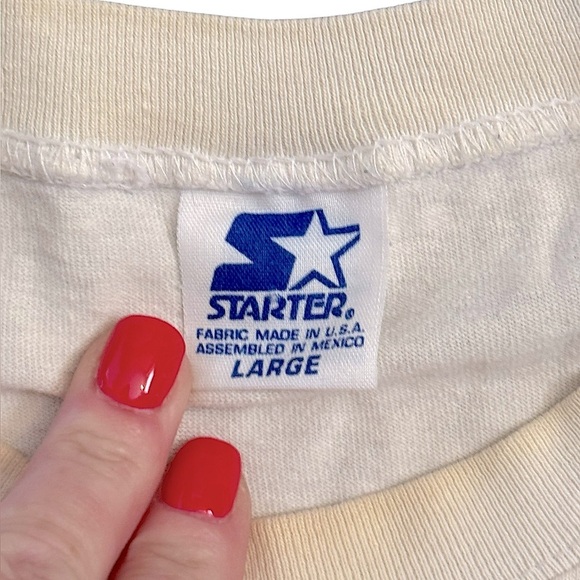 Vintage 1996 Starter Chicago Bulls 'NBA Champs' Logo T-Shirt Made in USA Size L - Picture 5 of 9